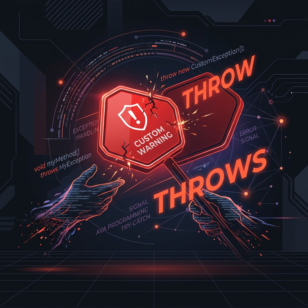 Illustration of throwing warning signals and declaring exception keywords